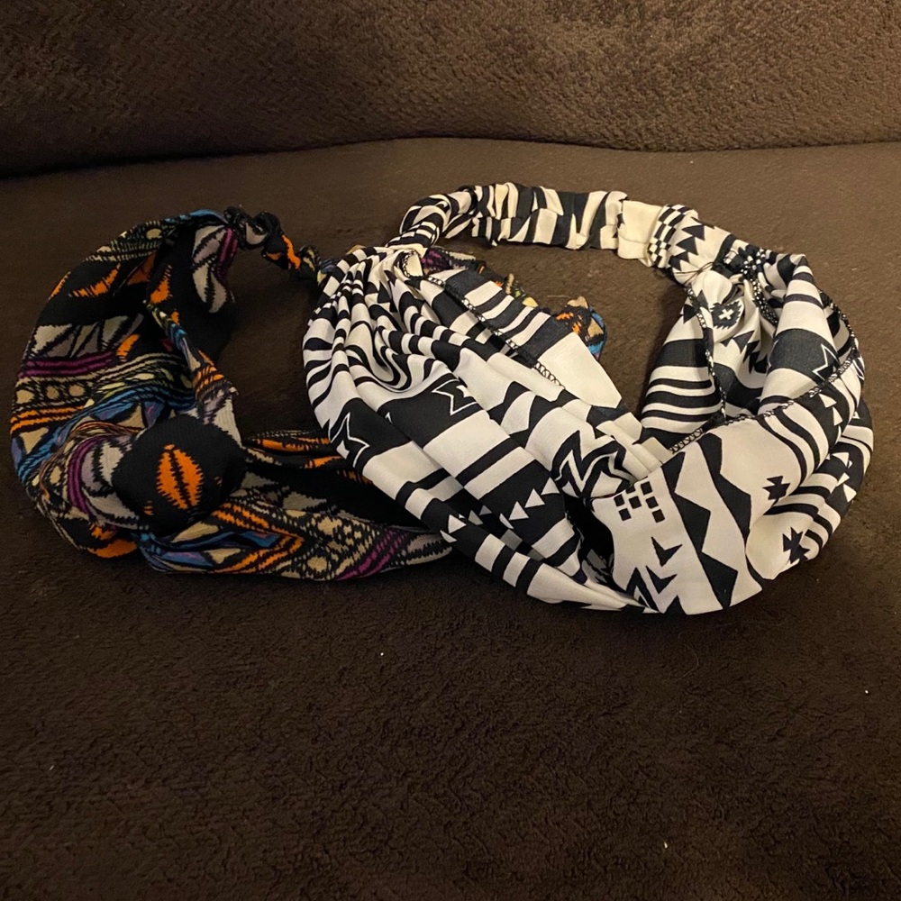 Set of 2 Knotted Aztec Style Headbands